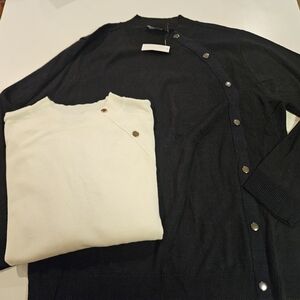 Lot Of 2 Womens NWT SIZE XXL NY&CO Winter Brass Button SWEATERS